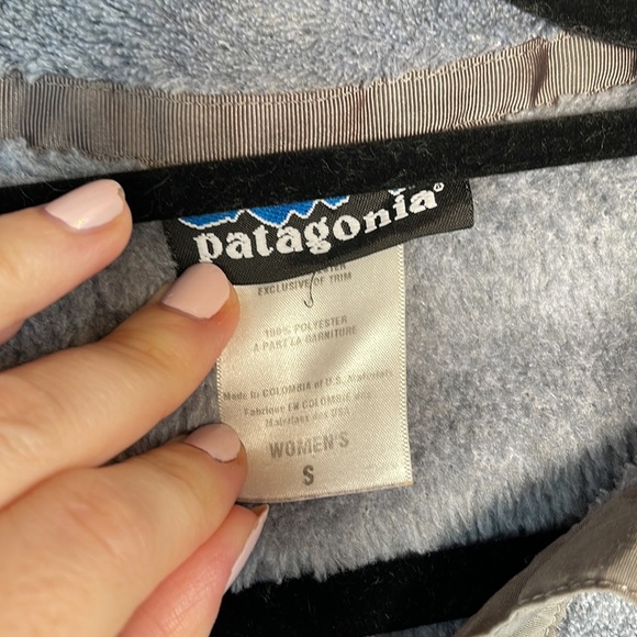Patagonia Retool Cozy Popover Snap Sweatshirt Pale Blue w Pockets S - Picture 5 of 9